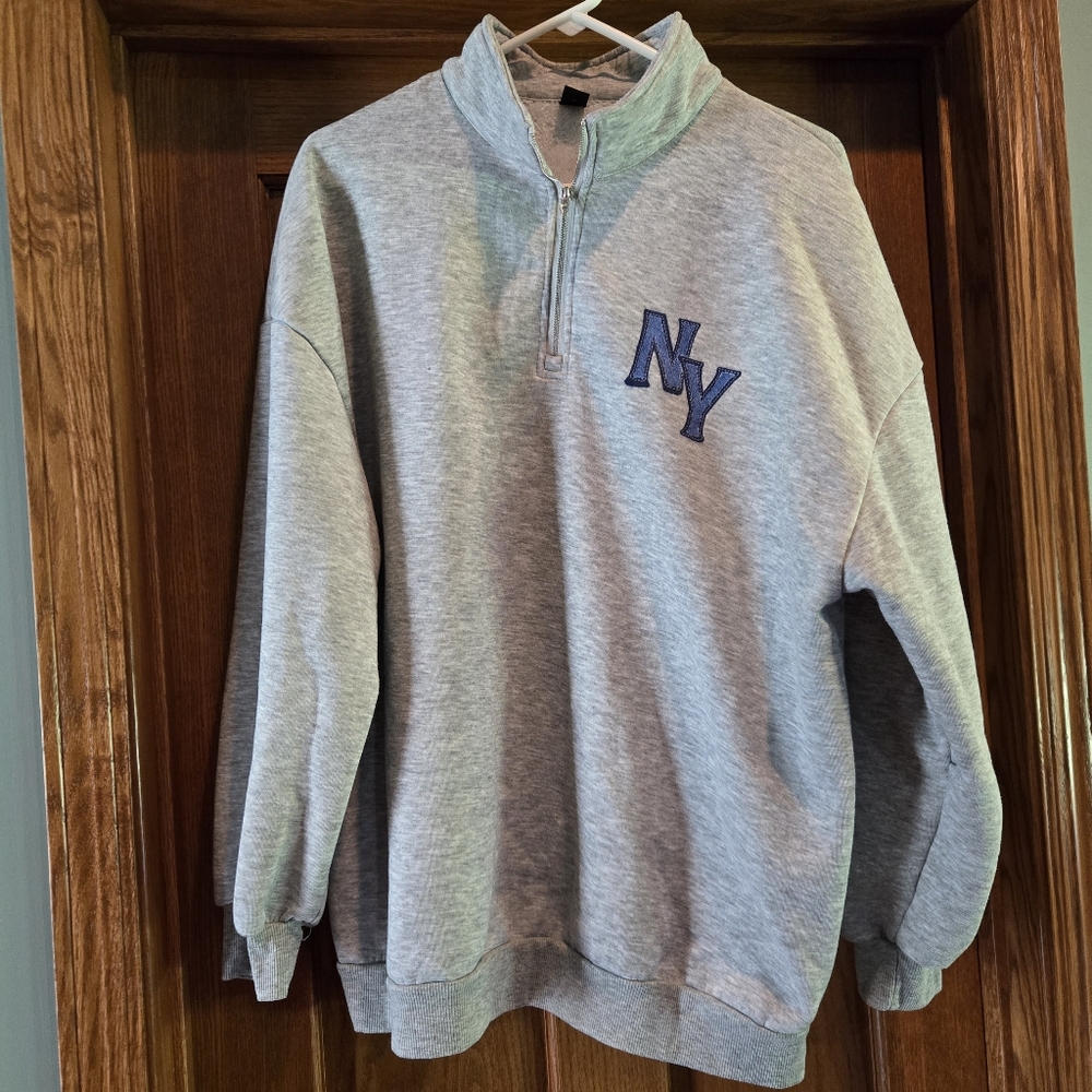 SHEIN Gray Fleece-Lined Sweatshirt - Picture 1 of 15